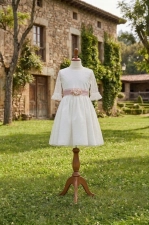 Vestido manga francesa rosa Lilus