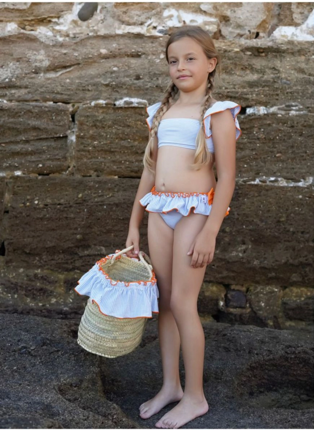 Bikini niña mandarina Marena 040324B