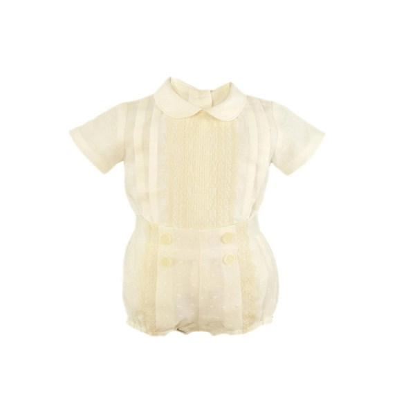 Conjunto lino blanco ceremonia Miranda Textil 0022-23