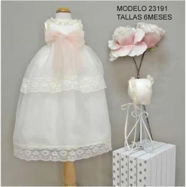 Faldón bautizo con gorrito Lilus 23191