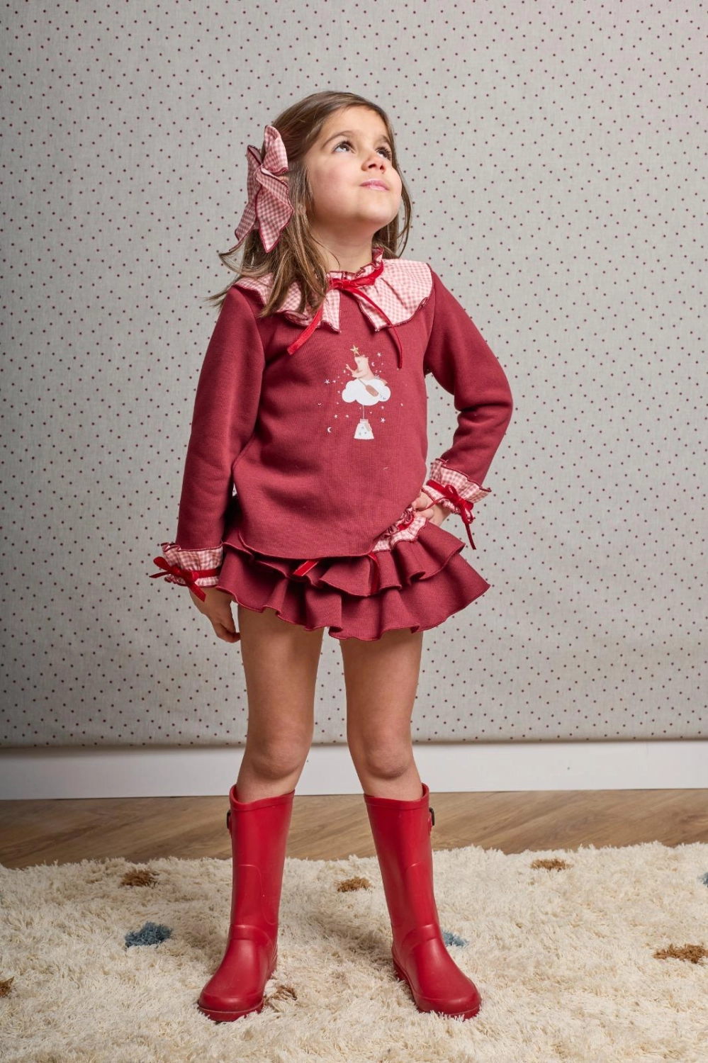 Sudadera de niña con braguita 