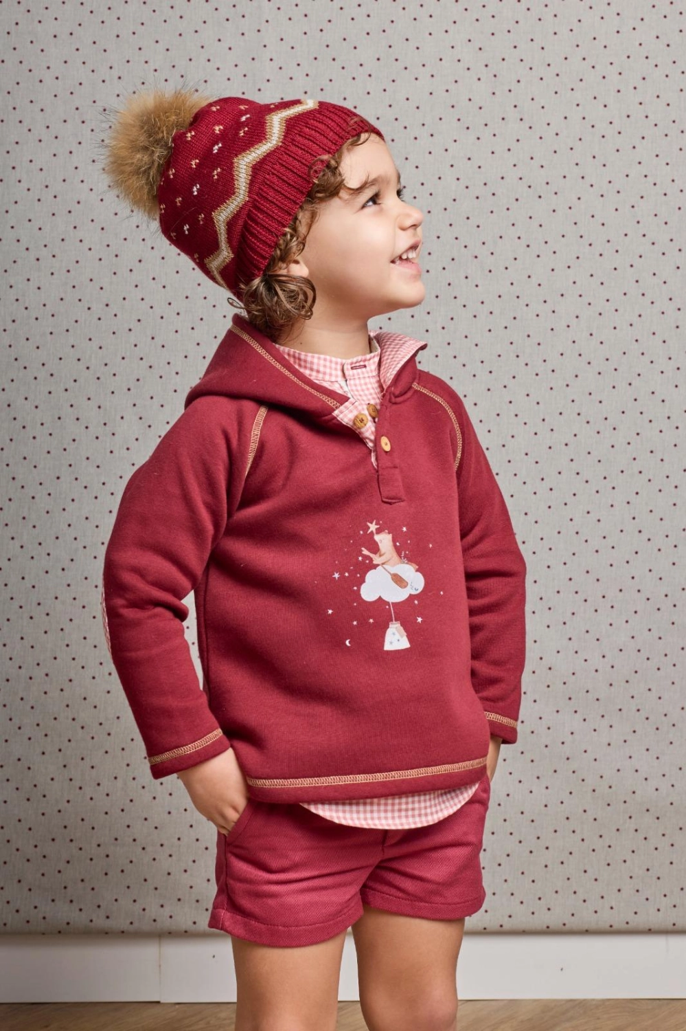 Sudadera de niño granate 