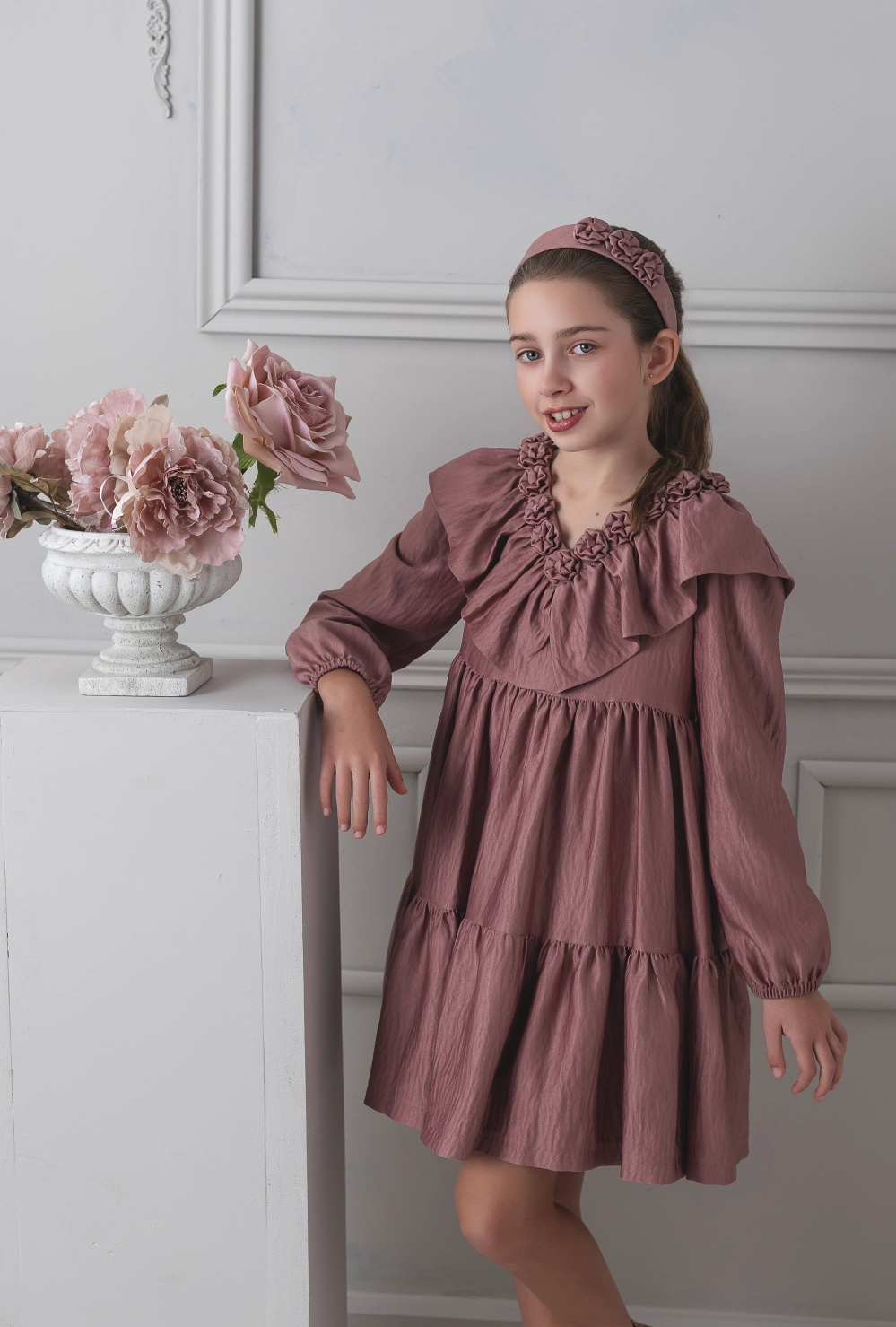 Vestido ceremonia rosa Atelier de Candela 26110