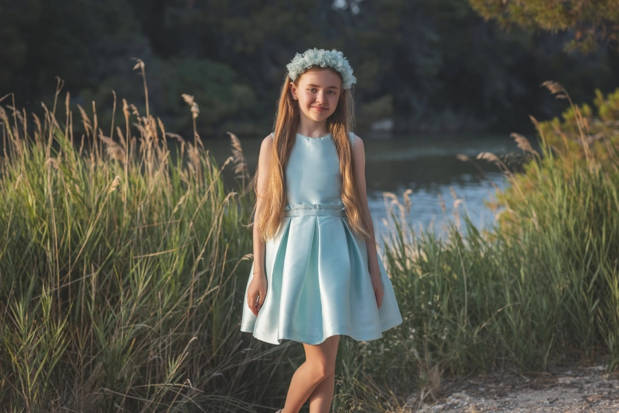 Vestido ceremonia verde hada Atelier de Candela 26011