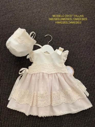 Vestido de bautizo de tul Lilus 23137