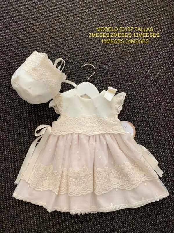 Vestido de bautizo de tul Lilus 23137