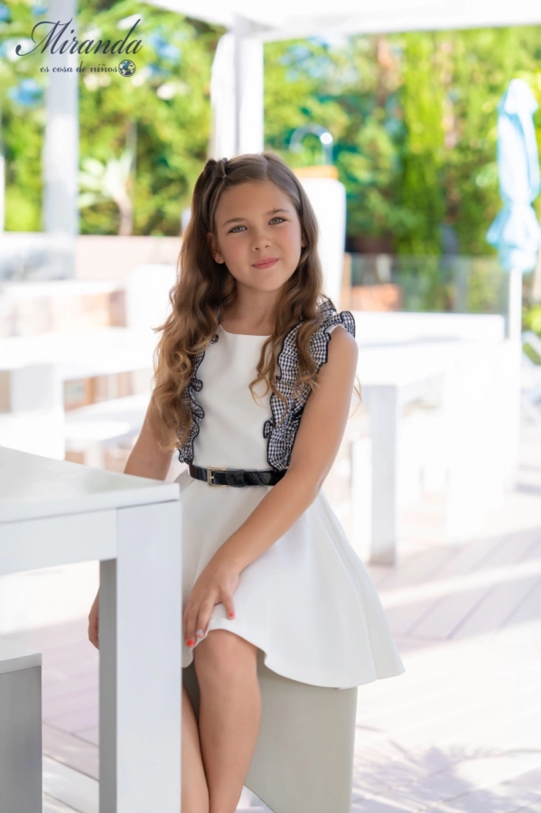 Vestido niña blanco roto Miranda 0300v