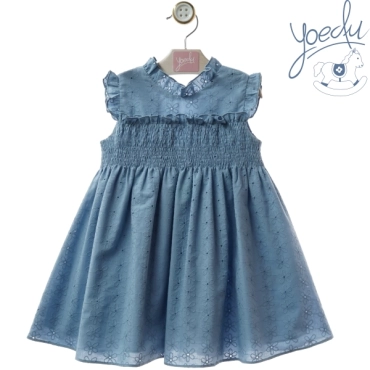 Vestido niña en color FRESA ' Perforado' Yoedu 0519